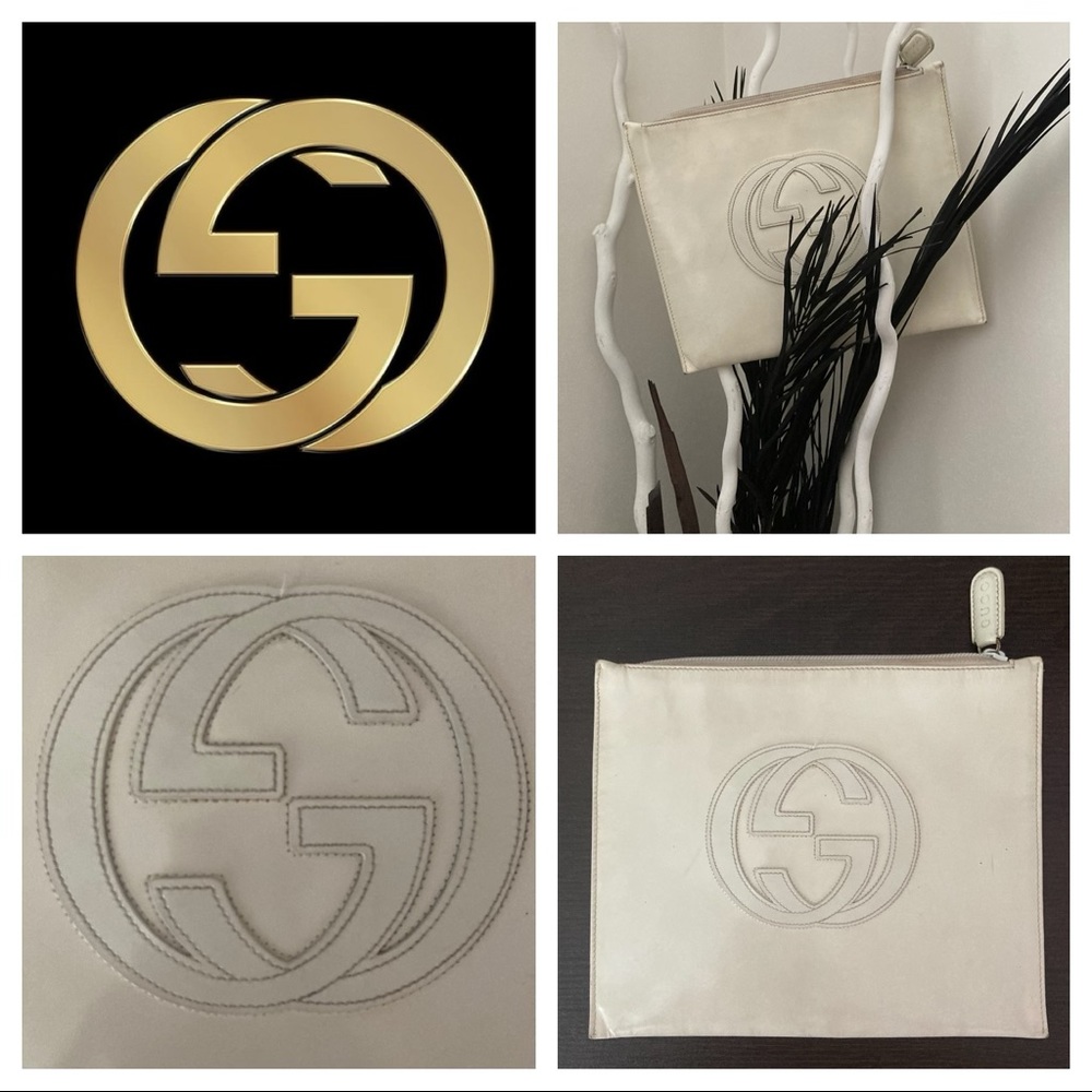 💕👛GUCCI GG EMBOSSED ZIP UP CLUTCH👛💕